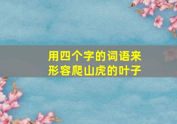 用四个字的词语来形容爬山虎的叶子