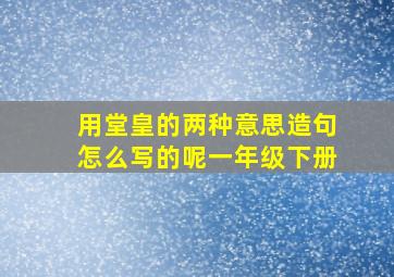 用堂皇的两种意思造句怎么写的呢一年级下册