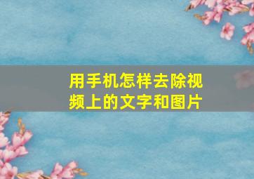 用手机怎样去除视频上的文字和图片