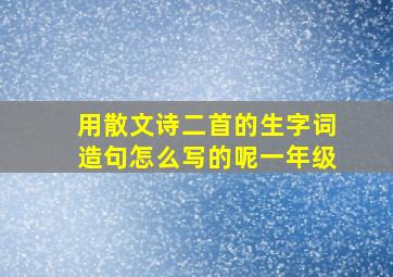 用散文诗二首的生字词造句怎么写的呢一年级