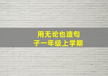 用无论也造句子一年级上学期