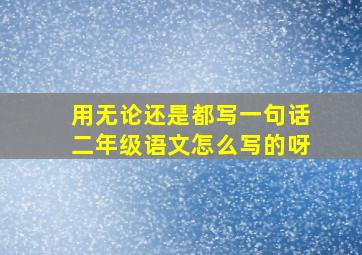 用无论还是都写一句话二年级语文怎么写的呀