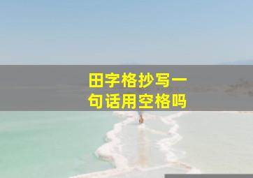 田字格抄写一句话用空格吗