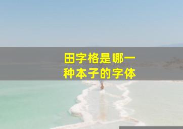 田字格是哪一种本子的字体