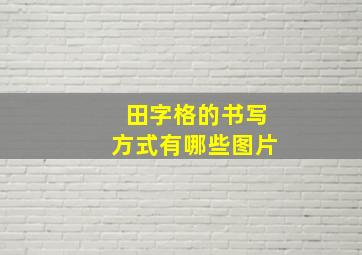 田字格的书写方式有哪些图片