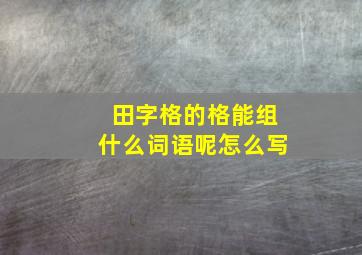 田字格的格能组什么词语呢怎么写