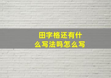 田字格还有什么写法吗怎么写