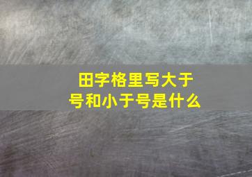 田字格里写大于号和小于号是什么