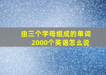 由三个字母组成的单词2000个英语怎么说