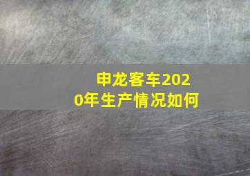 申龙客车2020年生产情况如何