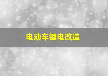 电动车锂电改造