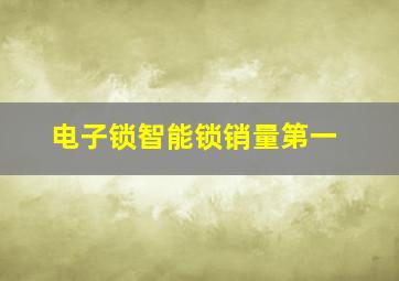 电子锁智能锁销量第一