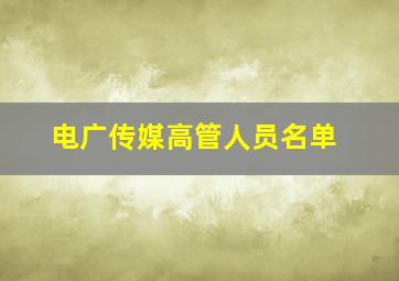 电广传媒高管人员名单