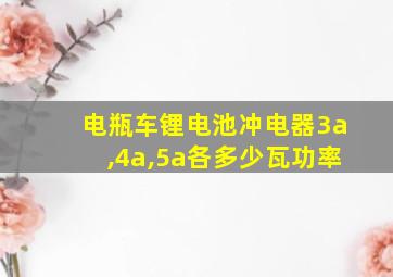 电瓶车锂电池冲电器3a,4a,5a各多少瓦功率