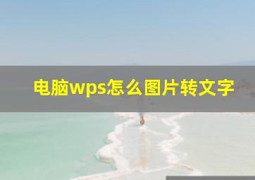 电脑wps怎么图片转文字