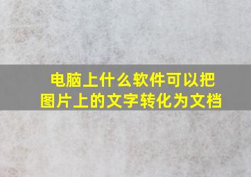 电脑上什么软件可以把图片上的文字转化为文档