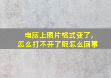 电脑上图片格式变了,怎么打不开了呢怎么回事