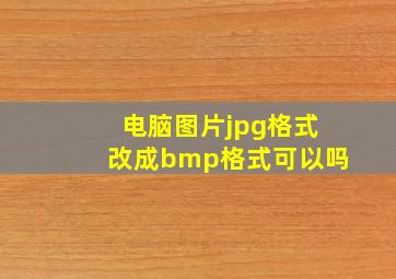 电脑图片jpg格式改成bmp格式可以吗