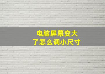 电脑屏幕变大了怎么调小尺寸