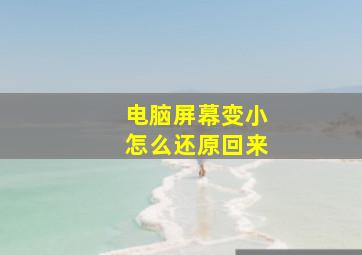 电脑屏幕变小怎么还原回来