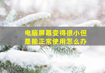 电脑屏幕变得很小但是能正常使用怎么办