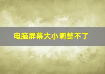 电脑屏幕大小调整不了