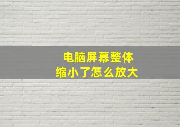 电脑屏幕整体缩小了怎么放大