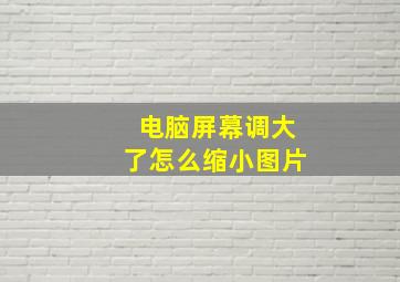 电脑屏幕调大了怎么缩小图片