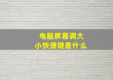 电脑屏幕调大小快捷键是什么