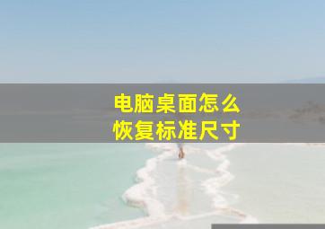 电脑桌面怎么恢复标准尺寸