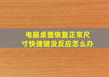 电脑桌面恢复正常尺寸快捷键没反应怎么办