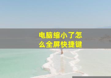 电脑缩小了怎么全屏快捷键