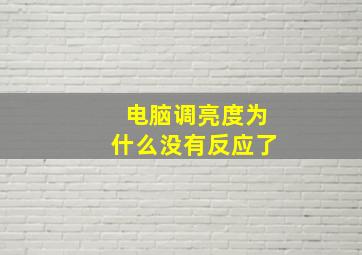 电脑调亮度为什么没有反应了