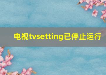 电视tvsetting已停止运行