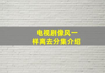 电视剧像风一样离去分集介绍