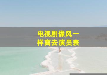 电视剧像风一样离去演员表