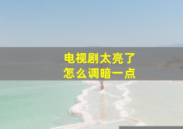 电视剧太亮了怎么调暗一点