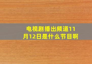 电视剧播出频道11月12日是什么节目啊