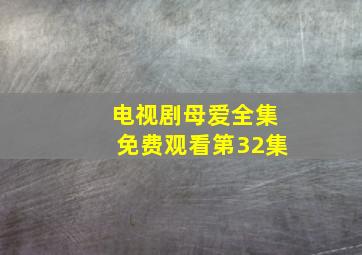 电视剧母爱全集免费观看第32集