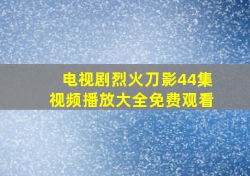 电视剧烈火刀影44集视频播放大全免费观看