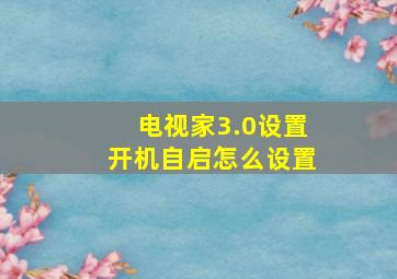 电视家3.0设置开机自启怎么设置