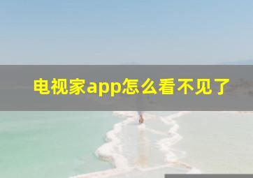 电视家app怎么看不见了