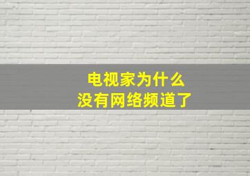 电视家为什么没有网络频道了