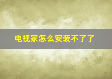 电视家怎么安装不了了