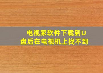 电视家软件下载到U盘后在电视机上找不到