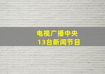 电视广播中央13台新闻节目