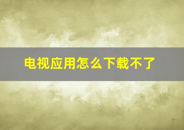 电视应用怎么下载不了