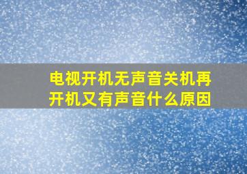 电视开机无声音关机再开机又有声音什么原因