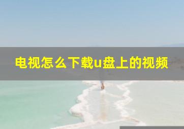 电视怎么下载u盘上的视频