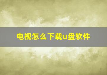 电视怎么下载u盘软件